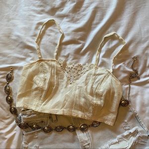 KIMCHI BLUE ✨ Lace Detailed Crop Top Festival Sz L